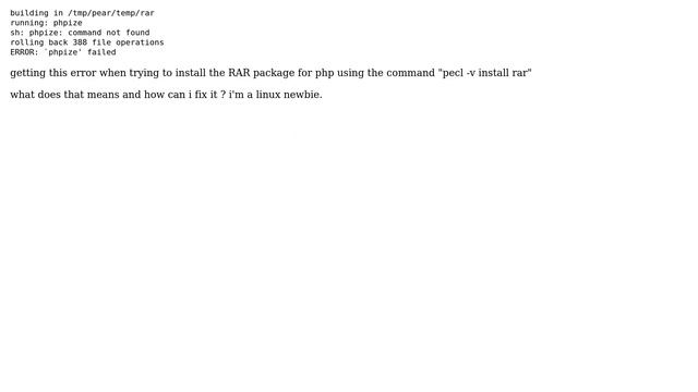 Error when trying to install rar package - php centos смотреть онлайн