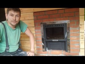 устанавливаем печь в парную / делаем портал / заливаем фундамент под печь