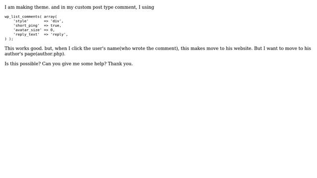Wordpress: How to change comment author's link from user's website to author's page(author.php)? смотреть онлайн