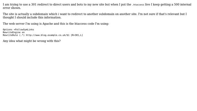 Getting 500 intenal error when setting 301 redirect using .htaccess (2 Solutions!!) смотреть онлайн