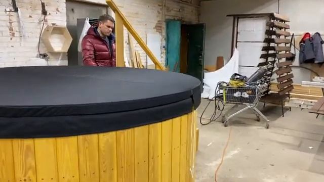 Купель уличная для бани в цвете Мистик. Покрытие Diamond Shine. смотреть онлайн