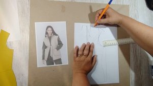 3 простых движения и выкройка готова.Как построить выкройку жилета