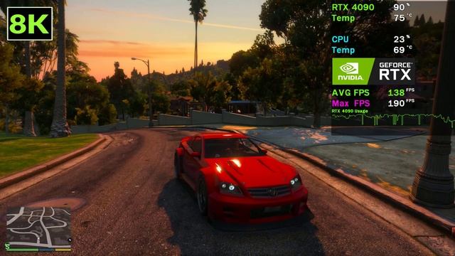 Nvidia RTX 4090 8K Benchmark GTA 5 Test FPS смотреть онлайн