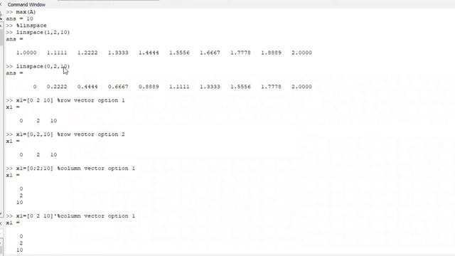 Find the Size, minimum, Maximum of an Array using Octave. Creating a Row and Column vector, Linspac смотреть онлайн