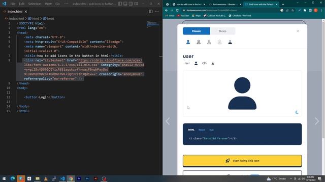 How To Add Icon in Button HTML CSS смотреть онлайн