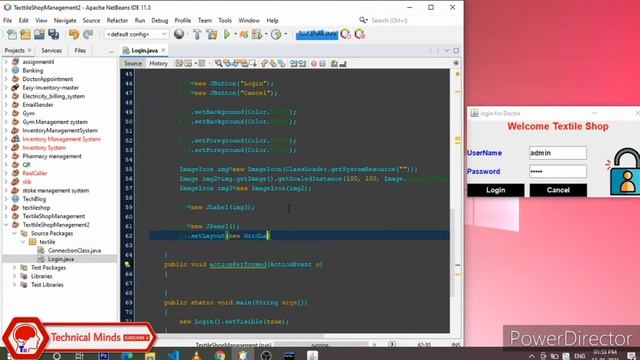 3/9 - Textile Management System in java - Login Page | Java project | Netbeans Mysql | Hindi смотреть онлайн