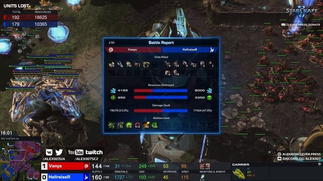 СЛОМАННЫЕ ИГРЫ Ep. 8: HellraiseR vs Vanya - Зерграш и масс воздух на картах StarCraft II без баланс смотреть онлайн
