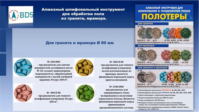 Полотеры БДС (алмазные шлифовальные диски) смотреть онлайн