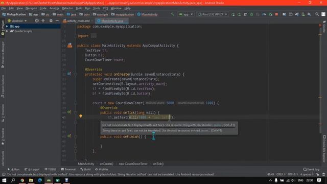 ?Android Studio Part 15 : Countdown Timer (Type 5 Sec left) смотреть онлайн