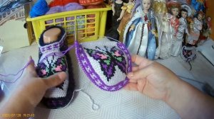 Мастер- класс по вязанию следков из остатков ниток..mp4