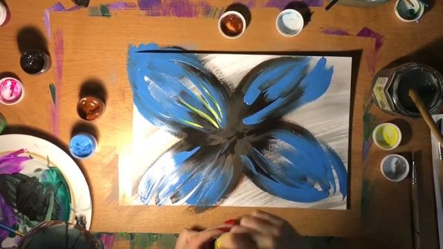 Рисуем цветок гуашью смотреть онлайн