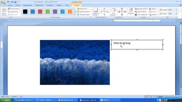 Microsoft word 2007 tutorial - How to group picture and text box смотреть онлайн