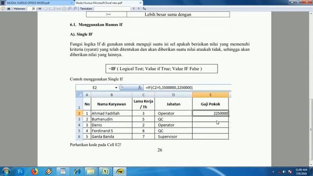 Modul Komputer Microsoft Excel смотреть онлайн