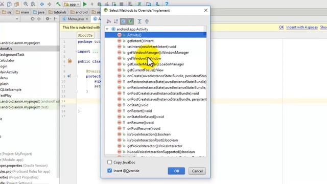 Android Studio Tips and Tricks 7 - CTRL + O to Overide Methods смотреть онлайн