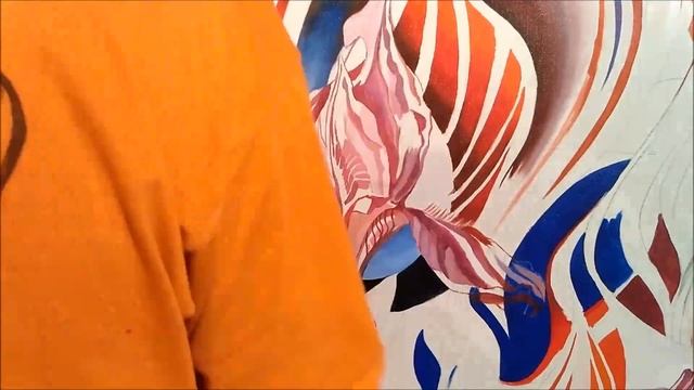Абстрактная картина "Ирисы" холст, масло / Abstract painting "Irises" oil on canvas смотреть онлайн