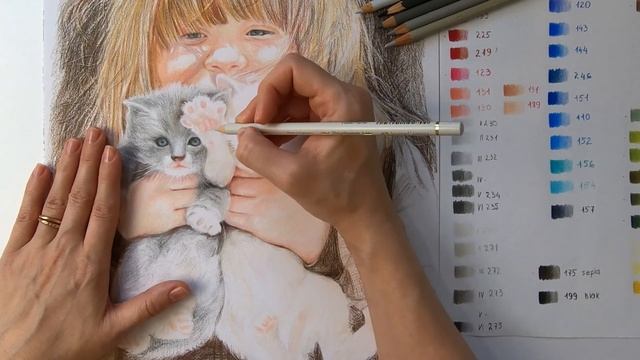 Серые цветные карандаши в наборе художника реалиста. смотреть онлайн