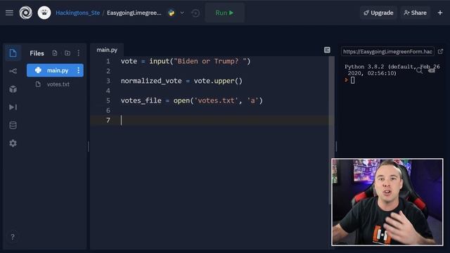 Creating a 2020 election voting system - Python beginner tutorial смотреть онлайн