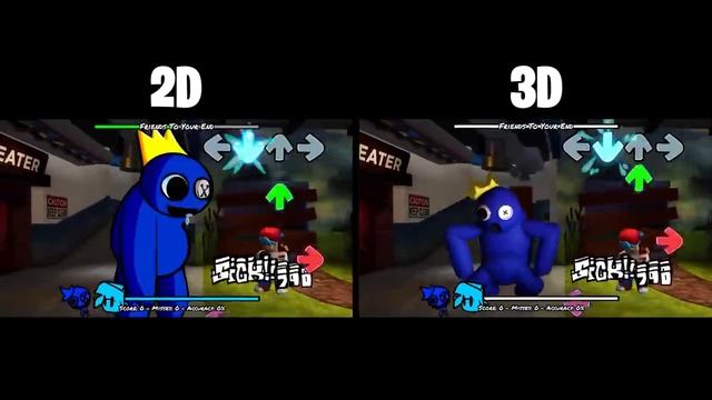 Rainbow Friends 3D VS 2D - Friday Night Funkin' (Roblox Rainbow Friends) смотреть онлайн