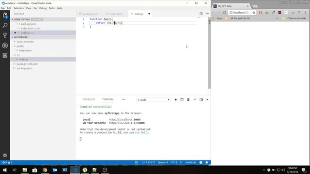 React JS Tutorial : Hello World App смотреть онлайн