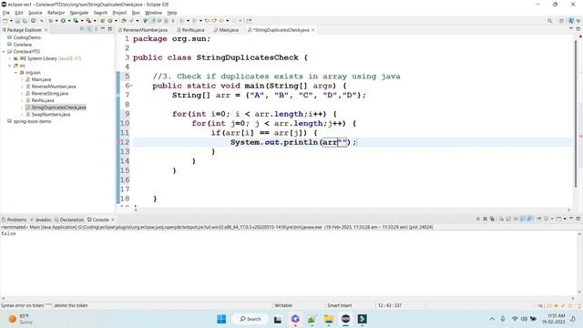 Check if array contains duplicates in java Without using Collections смотреть онлайн