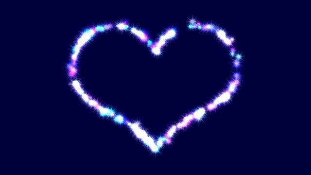 Блестящее сердце видео заставка синий фон на экран HD Love story День Валентина Романтика смотреть онлайн