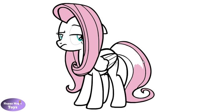 My Little Pony Coloring Book Fluttershy Coloring Page MLP MLPFiM Mane 6