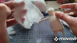 Ватная ёлочная игрушка лиса и колобок