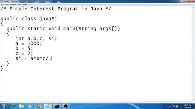 Simple Interest Example In Java Program смотреть онлайн