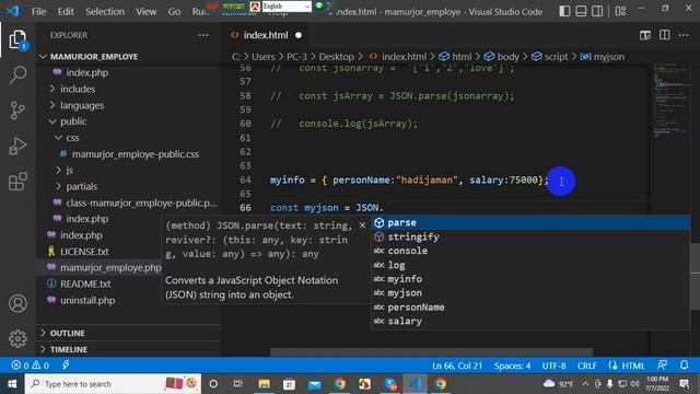 05#JSON Bangla Tutorial stringify смотреть онлайн