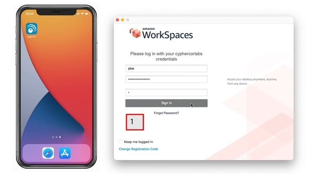 Amazon WorkSpaces Multi-Factor Authentication (2FA/MFA) User Experience Push Direct смотреть онлайн