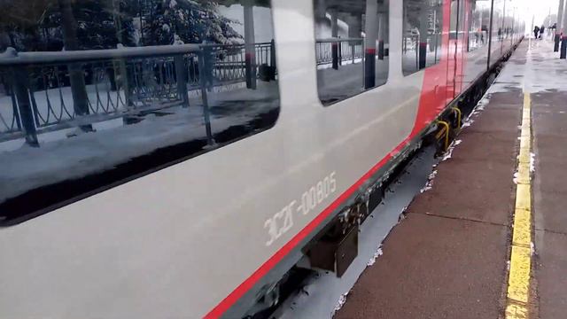 Электропоезд Ласточка эс2г-008 Сообщением Каннельярви Санкт-Петербург Прибывает настанцииГорьковско