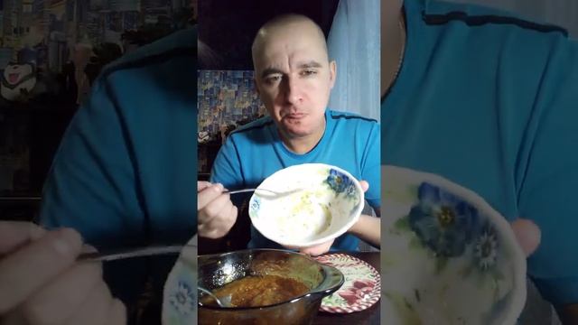 Мукбанг/Спагетти/Кабачковая икра/Пирог с повидлом