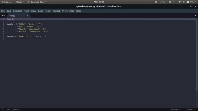 Printing tables using Python смотреть онлайн