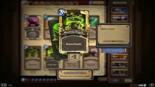Healing Touch HD Hearthstone Golden Card Spotlight смотреть онлайн