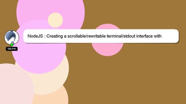 NodeJS : Creating a scrollable/rewritable terminal/stdout interface with Node.js смотреть онлайн