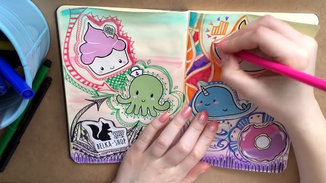 DIY оформляем разворот со стикерами Belka-shop смотреть онлайн