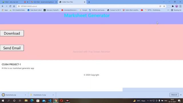 CS-384 || Project-1 || Marksheet Generator || Python(Django) || HTML-CSS смотреть онлайн