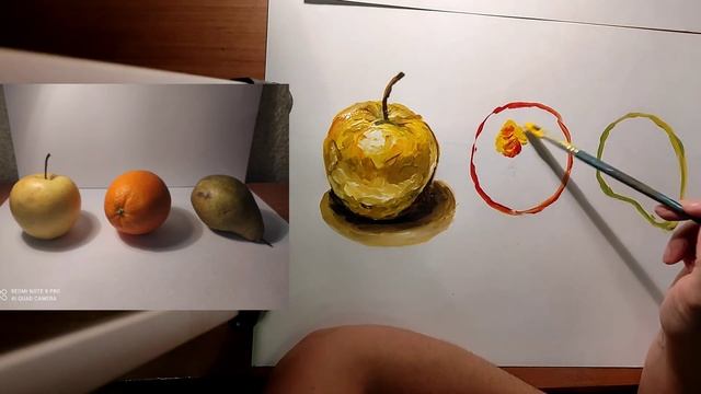 Фрукты с натуры гуашью смотреть онлайн