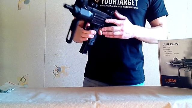 Пневматический пистолет-пулемет Gletcher UZM (обзор, данные отстрела по скорости и кучности, цена) смотреть онлайн