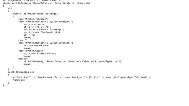 Code Review: Serialize the properties of an entity framework entity to data fields and back смотреть онлайн