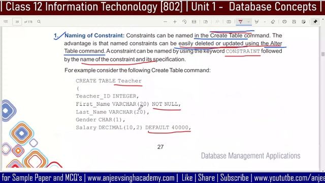 11 Unit 1 Database Concepts - NAMING CONSTRAINT, DROP TABLE| CBSE Class 12 Info. Tech. 802 смотреть онлайн