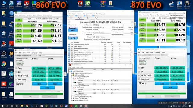 860 EVO vs 870 EVO - сравнительный тест SSD Samsung 2TB смотреть онлайн