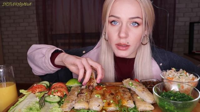 MUKBANG | Вьетнамские блинчики Нэм | Vietnamese rolls Nam не ASMR смотреть онлайн