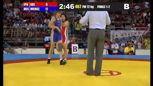 Finale 1-2 Female Wrestling 72 Kg (JPN) Rino ABE Vs (RUS) Tatiana MOROZAVA