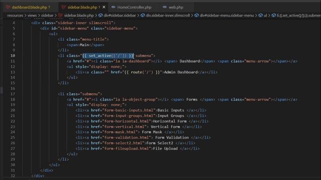 How to set active sidebar menu Laravel 9 | Dashboard Sample смотреть онлайн