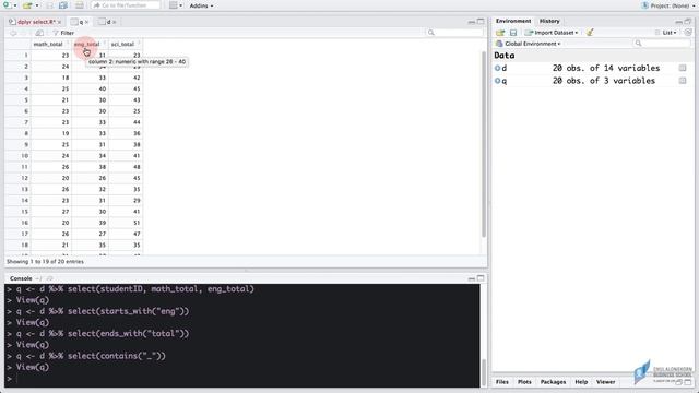 สอน dplyr: การเลือกคอลัมน์ด้วยคำสั่ง select смотреть онлайн