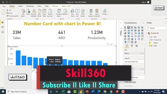 How to create a number card with the chart in power bi I Power bi tutorial for beginners смотреть онлайн