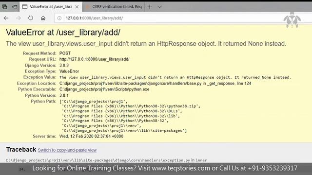 Build a Web Application using Django Framework part-2 | Python Classroom - Teqstories смотреть онлайн