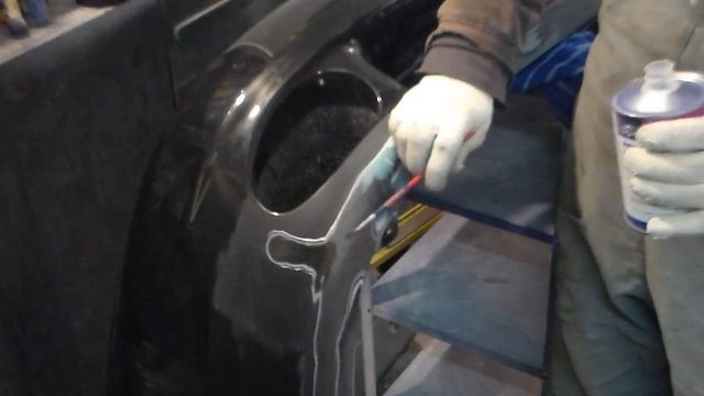 Шпаклевание Деу сенс(бампер,крыло и дверь).