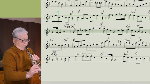 On the Sunny Side of the Street / soprano saxophone playing /jazz/music score смотреть онлайн